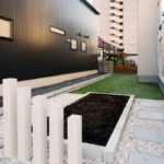 ミンチ石で花壇に