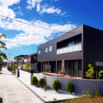 コンクリート塀をＲ状に